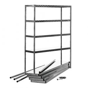 Stainless steel shelf in dismountable design