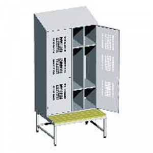 Clothes locker with bench