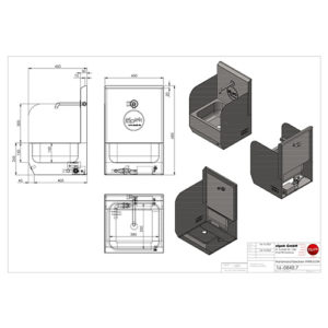 Stainless steel hand wash basin with back wall